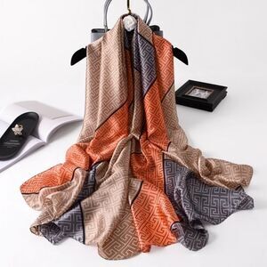 Women Satin Silky Scarf Long Shawl Wrap